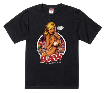 RAW ガールTシャツ　ブラックⅬサイズ
