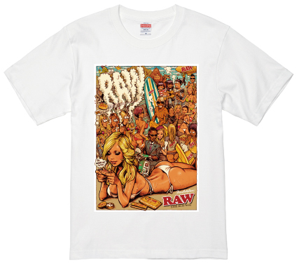 RAW　ガールサマーバケーションTシャツ　ホワイトLサイズ