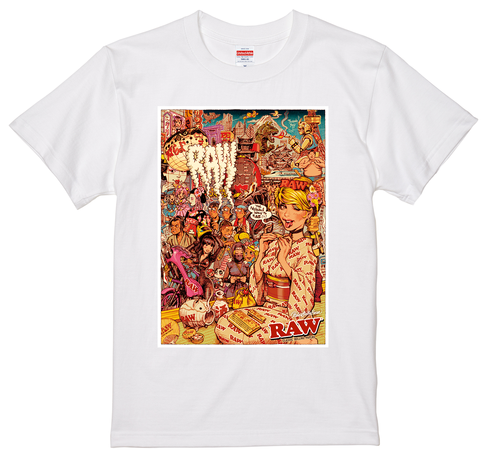 RAW　JAPANガール　Ｔシャツ　ホワイト　XLサイズ