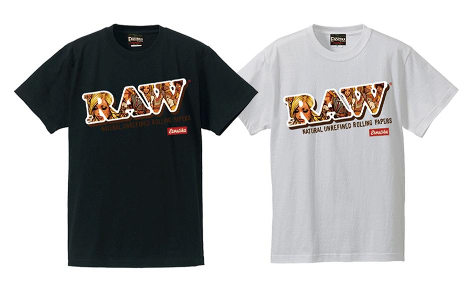 RAW×エロスティカ　ロゴTシャツ　ブラック　XLサイズ