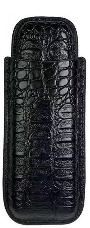 シガーケース　クロコダイル　ブラック　２本